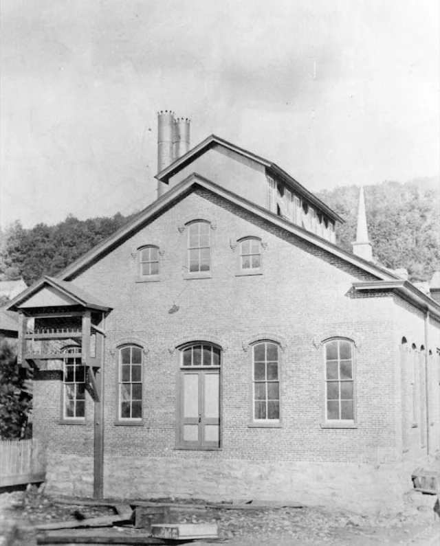 Historic exterior view of the Edison Electric Illuminating Company plant in Shamokin
